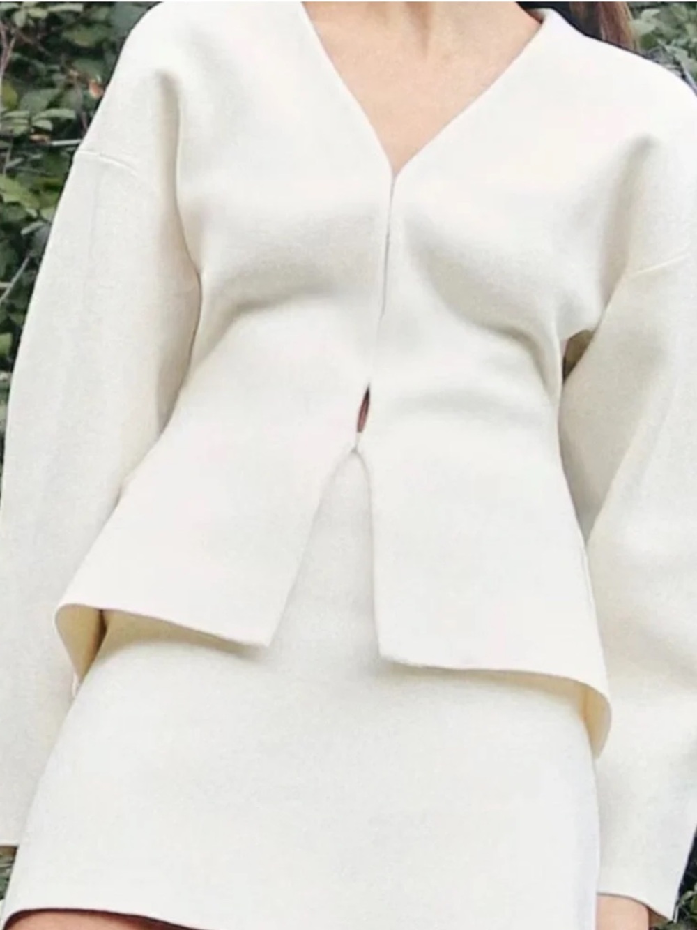 Zara Structured Cardigan Cream Small